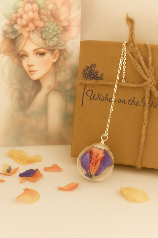 Larkspur Bloom Glass Sphere Necklace
