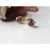 Dainty Pink Rose Earring Posts, Studs, Handcrafted