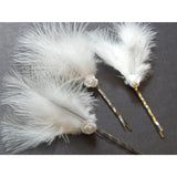Feather Bobby Pins, Marabou Feathers, Hair Pins Wedding