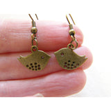 Bird Earrings, Love Birds, Dangle Earrings, Bronze Earrings, Drop Earrings