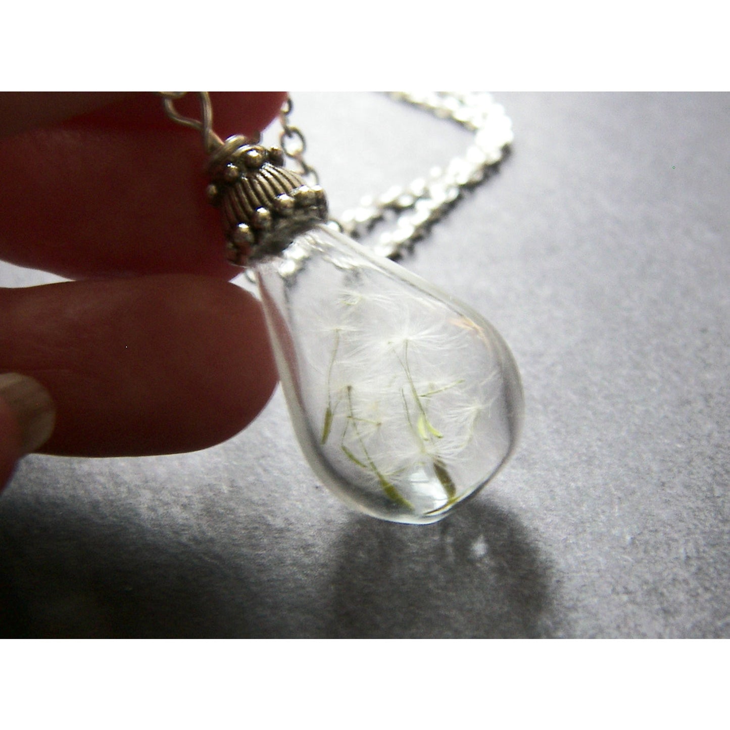 Dandelion Necklace, Hand Blown Glass Pendant, Make a Wish, Bridesmaid Jewelry, Dandelion Jewelry, Handmade Jewellery, Jewelry for Women