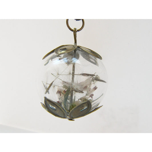 White Heather Necklace, Dandelion Seed Necklace, Dandelion Necklace, Make a Wish, Gift for Mom, Handmade by Wishes on the Wind