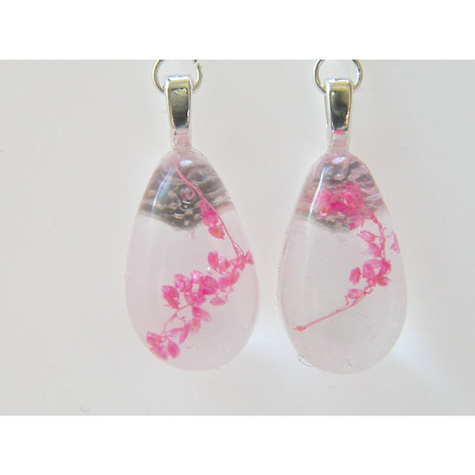Teardrop Earrings, Dried Flower Resin Earrings, Real Flower Jewelry, Plant Resin Earrings
