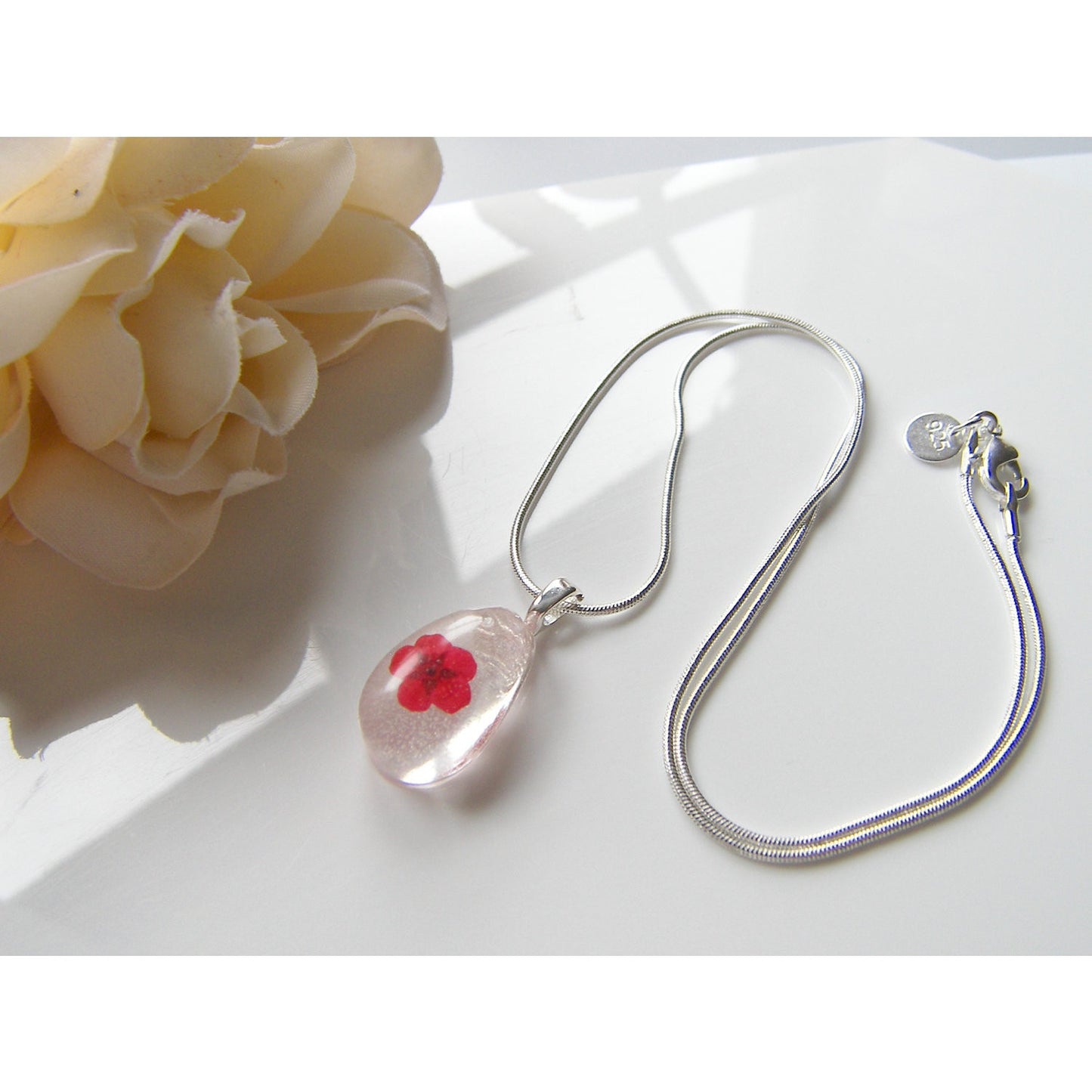 Poppy Necklace, Flower Necklace, Real Flower Jewellery, Flower Jewelry, Resin Pendant