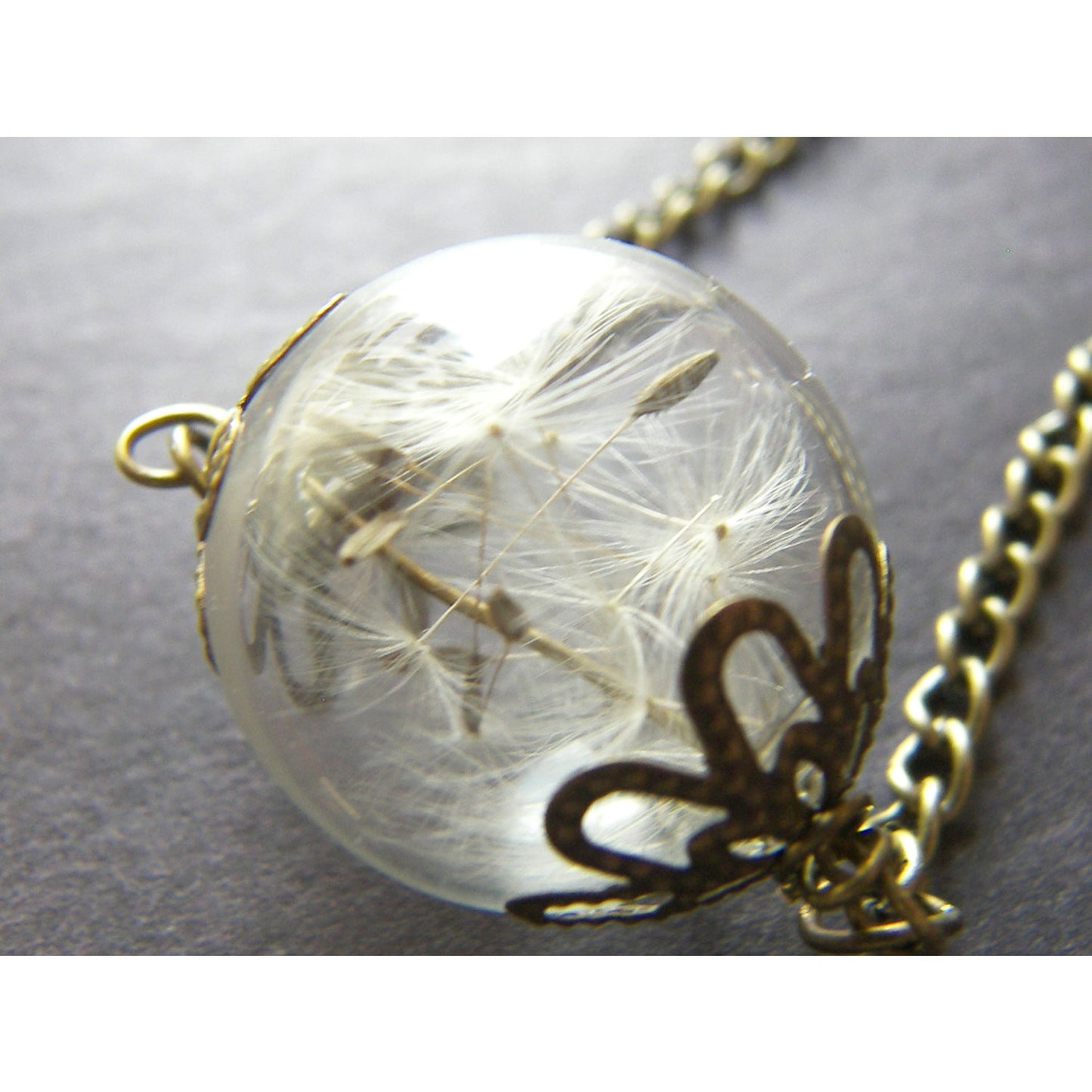Dandelion Necklace, Glass Orb Necklace, Terrarium Pendant, Make a Wish, Bridesmaids Jewelry, Wishes on the Wind