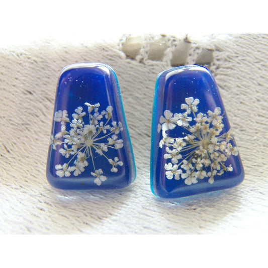 Flower Earrings, Real Flower Jewelry, Pressed Flower, Nature Jewelry, Stud Earrings, Holiday Gift Earrings