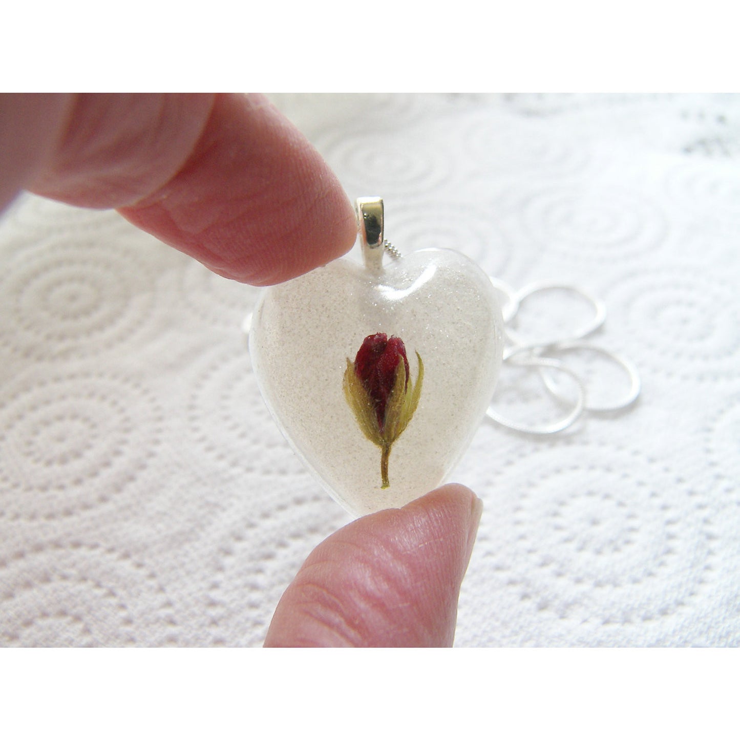 Red Rose Necklace, Rose Pendant, Woodland Jewelry, Rose Necklace, Bridal Jewelry, Bridesmaid Gifts