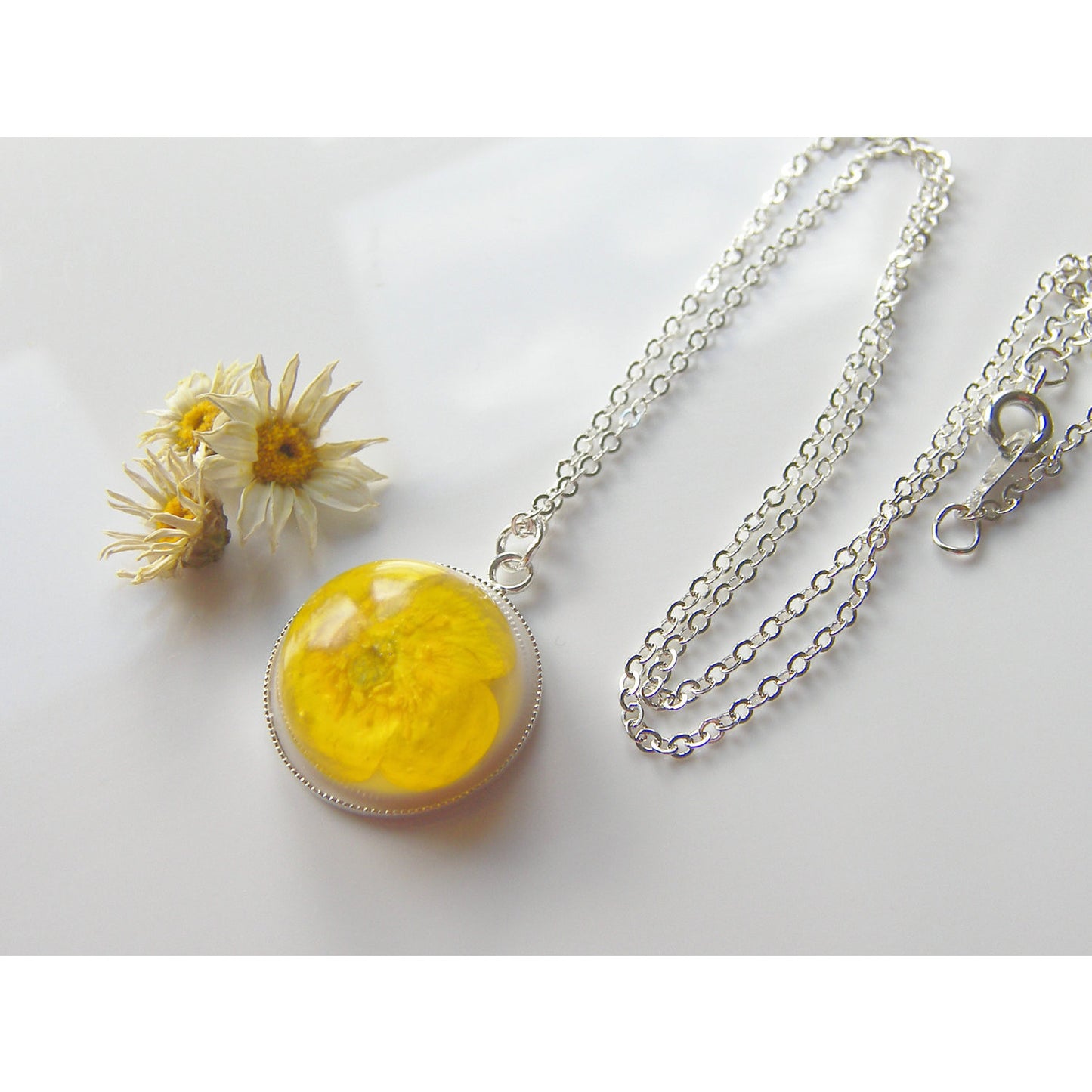 Buttercup Pendant, Real Flower, Botanical Necklace, Nature, Eco Friendly