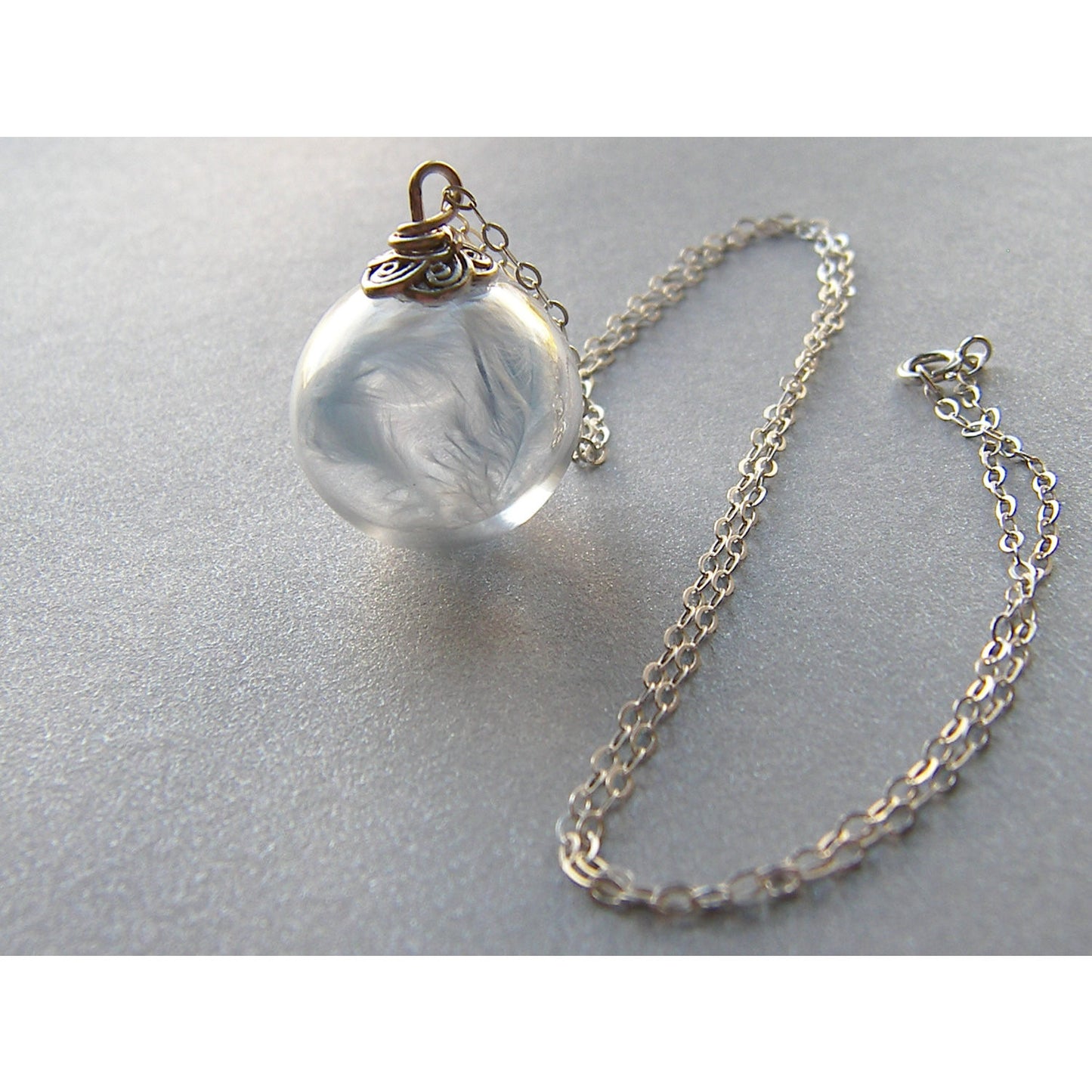 Mom Necklace, New Mom Gift, Angel Necklace, Angel Wings. Glass Globe Pendant