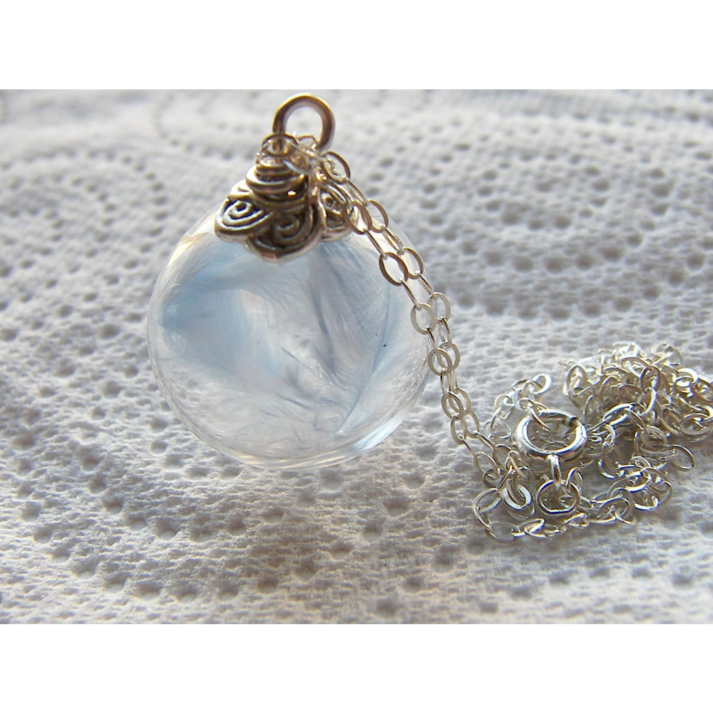 Mom Necklace, New Mom Gift, Angel Necklace, Angel Wings. Glass Globe Pendant