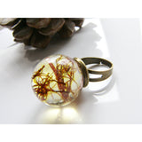 Saffron Resin Orb Ring, Resin Sphere, Spicy, Autumn Fall Ring