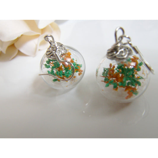 Baby's Breath Flower Earrings in Hand Blown Glass Beads, Gift for Women, Sister, Mom, Jewelry for Women