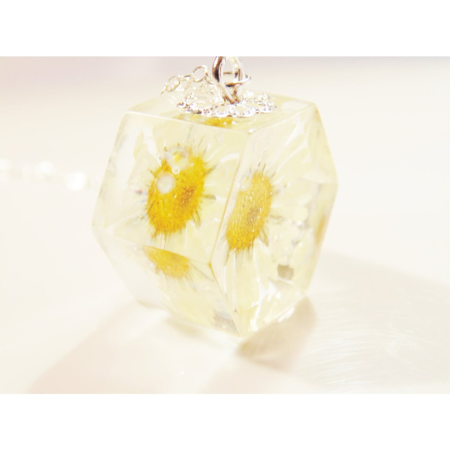 Daisy Necklace, Dewdrop Necklace, Hexagon Necklace, geometric necklace, Daisy Pendant, Wishes on the Wind 2016