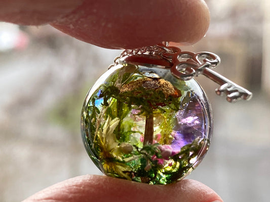 Secret Garden Mushroom Orb Necklace