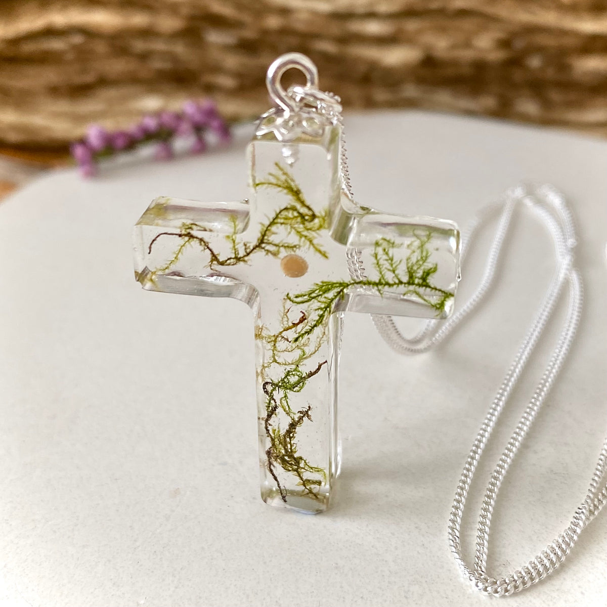 Mustard Seed Cross of Faith| Real Botanical Necklace