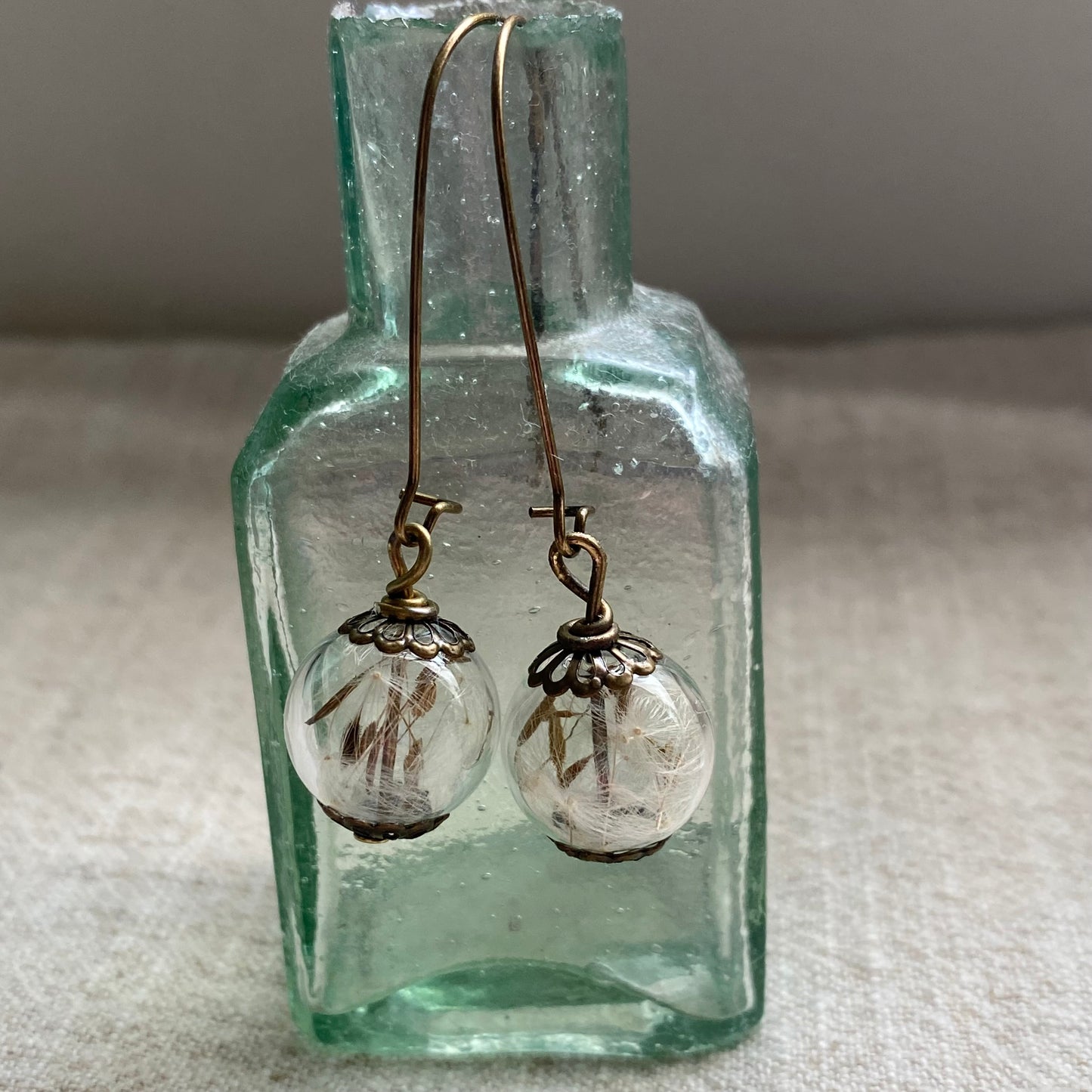Dandelion Earrings, Hand Blown Glass, Glass Globes, Globe Earrings, Make a Wish, Gifts for Women