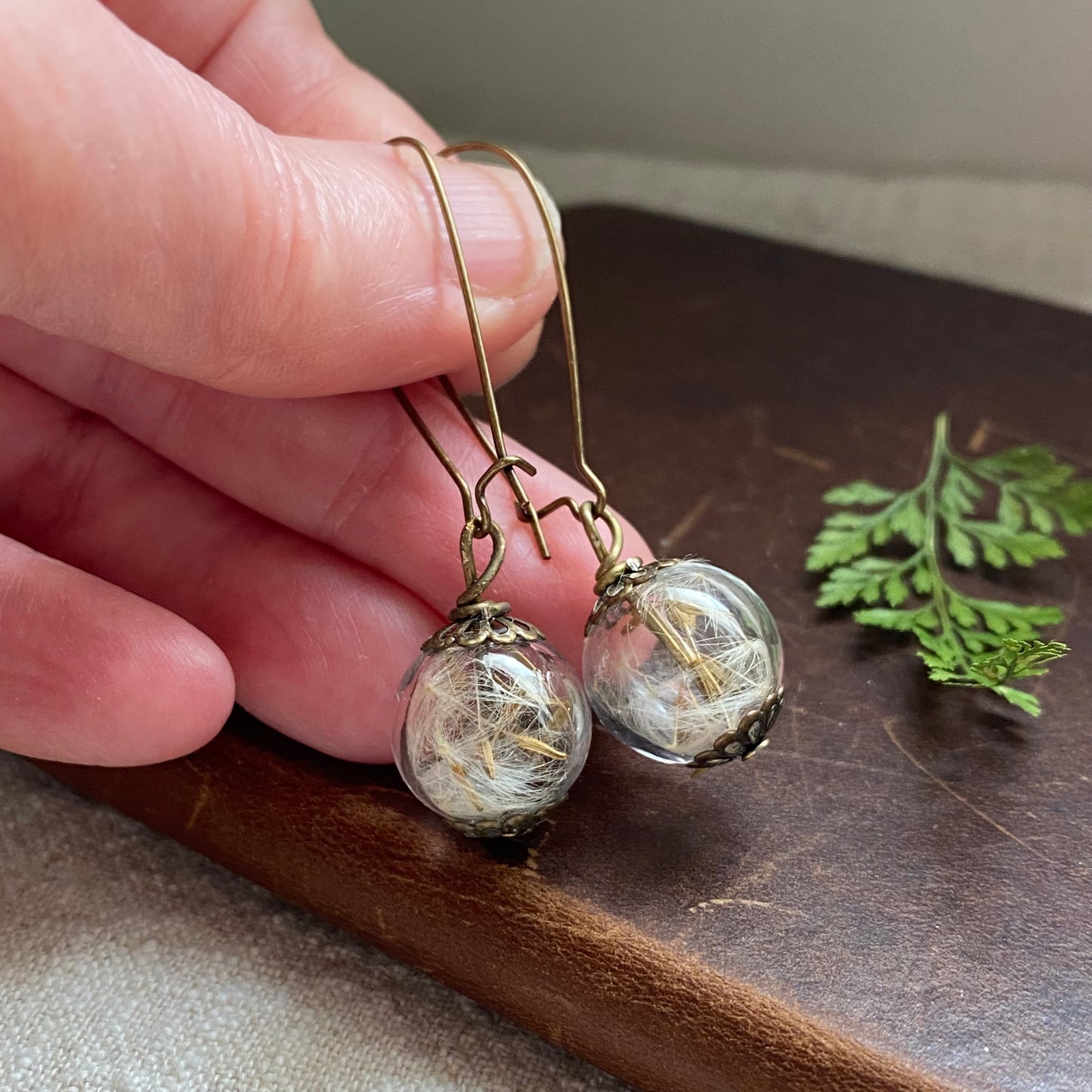 Dandelion Earrings, Hand Blown Glass, Glass Globes, Globe Earrings, Make a Wish, Gifts for Women
