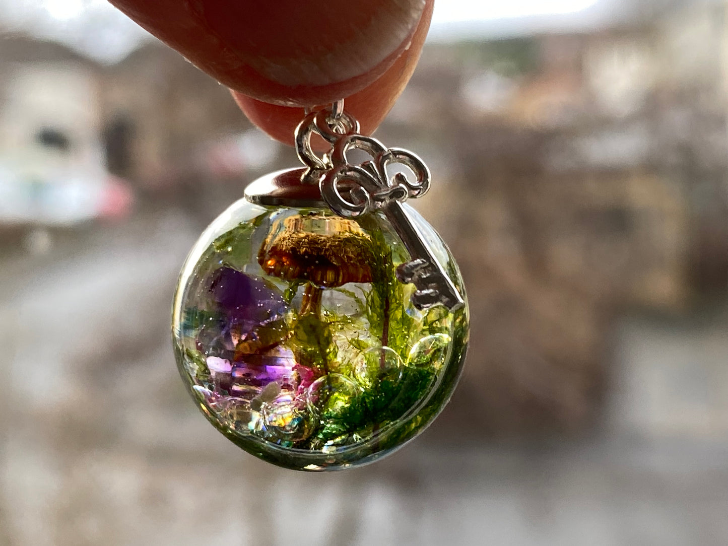 Secret Garden Mushroom Orb Necklace