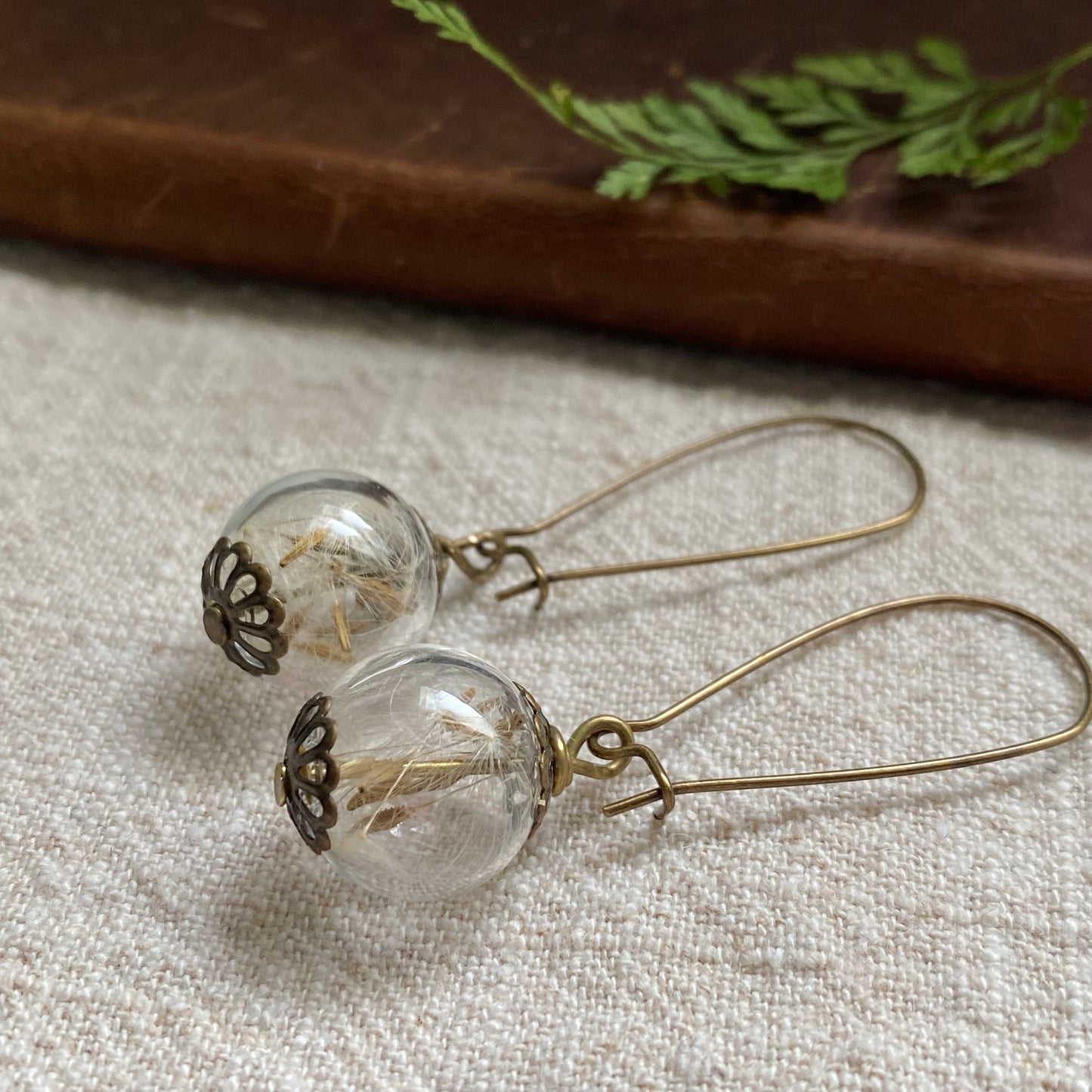 Dandelion Earrings, Hand Blown Glass, Glass Globes, Globe Earrings, Make a Wish, Gifts for Women