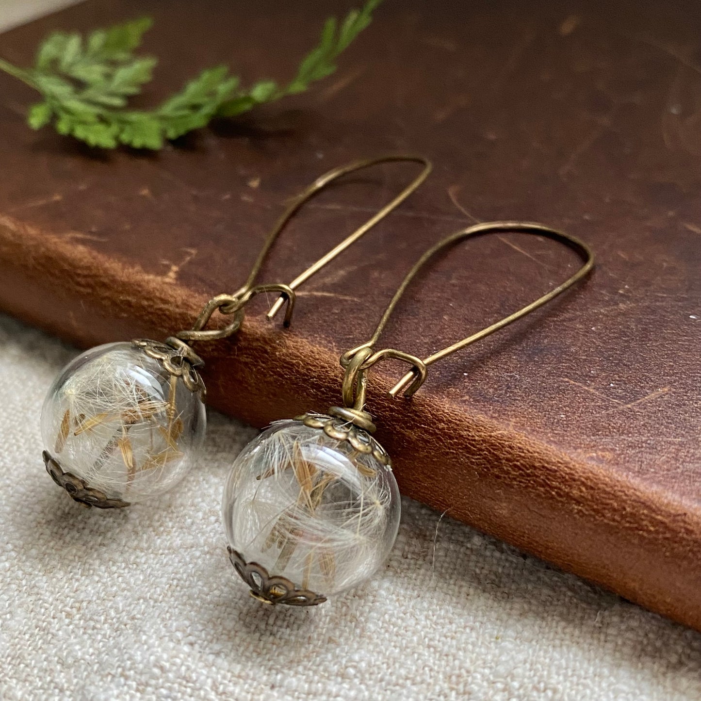 Dandelion Earrings, Hand Blown Glass, Glass Globes, Globe Earrings, Make a Wish, Gifts for Women