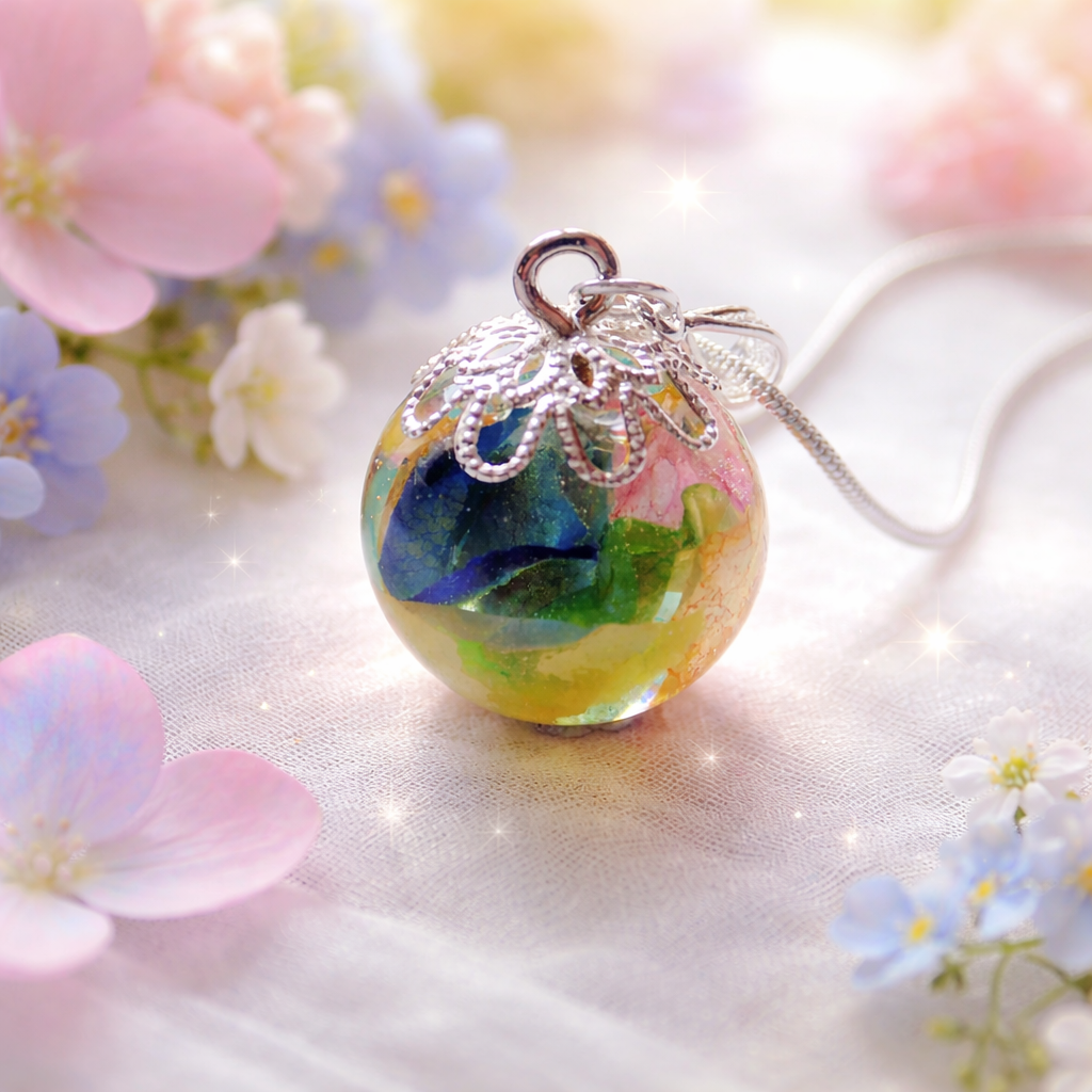 Rose Petal Necklace, Resin Pendant, Flower Necklace, Botanical Jewelry, Bridesmaid Gifts, Gift for Women