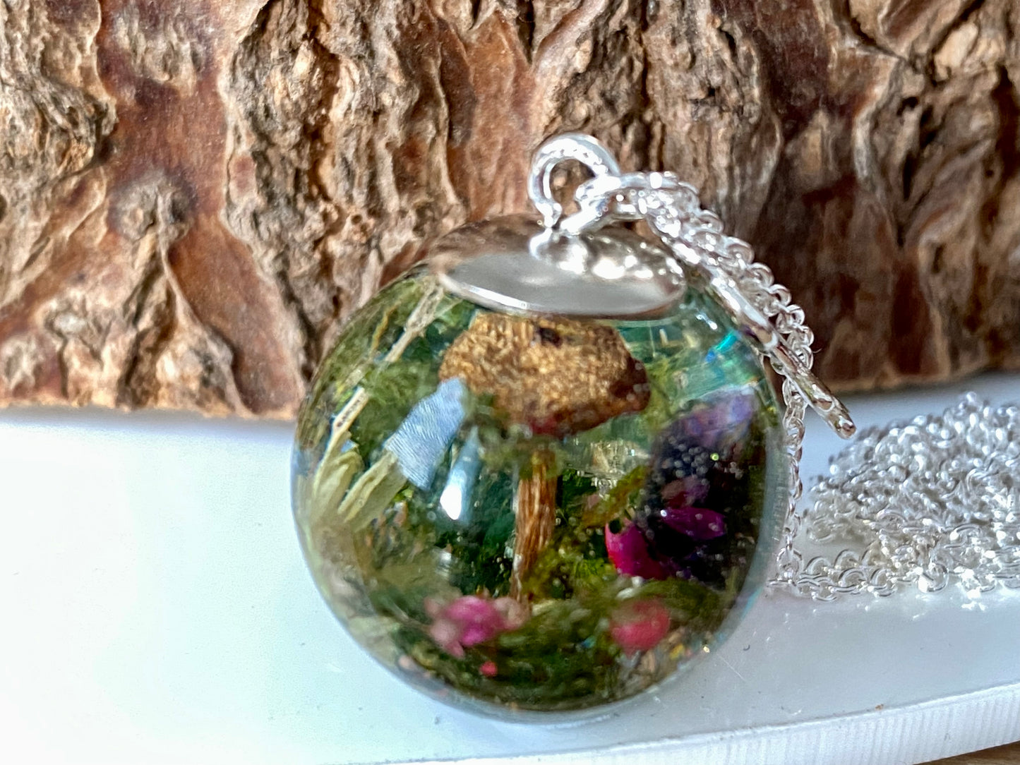 Secret Garden Mushroom Orb Necklace