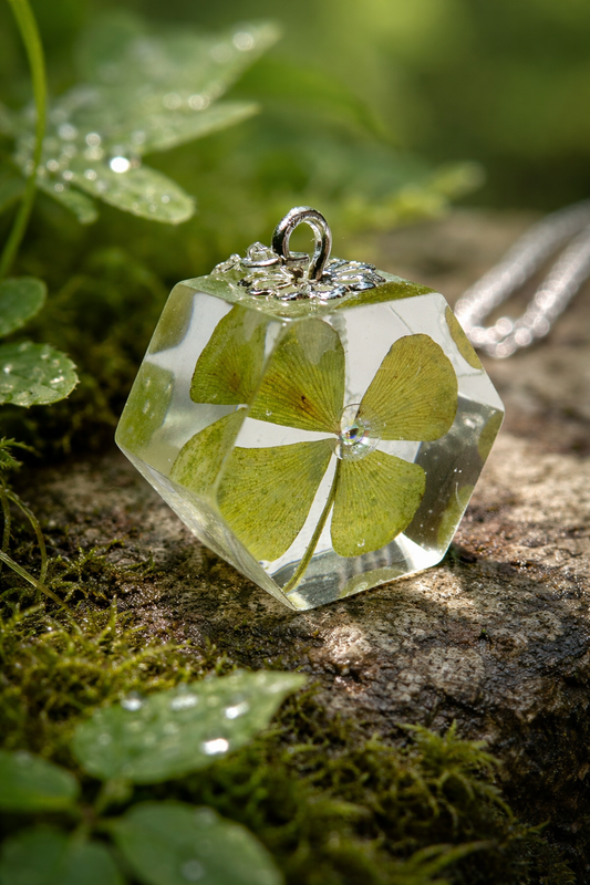 Clover Necklace, Lucky 4 Leaf Clover, Shamrock Pendant, Lucky Necklace, Gift for Her, Valentines Gift