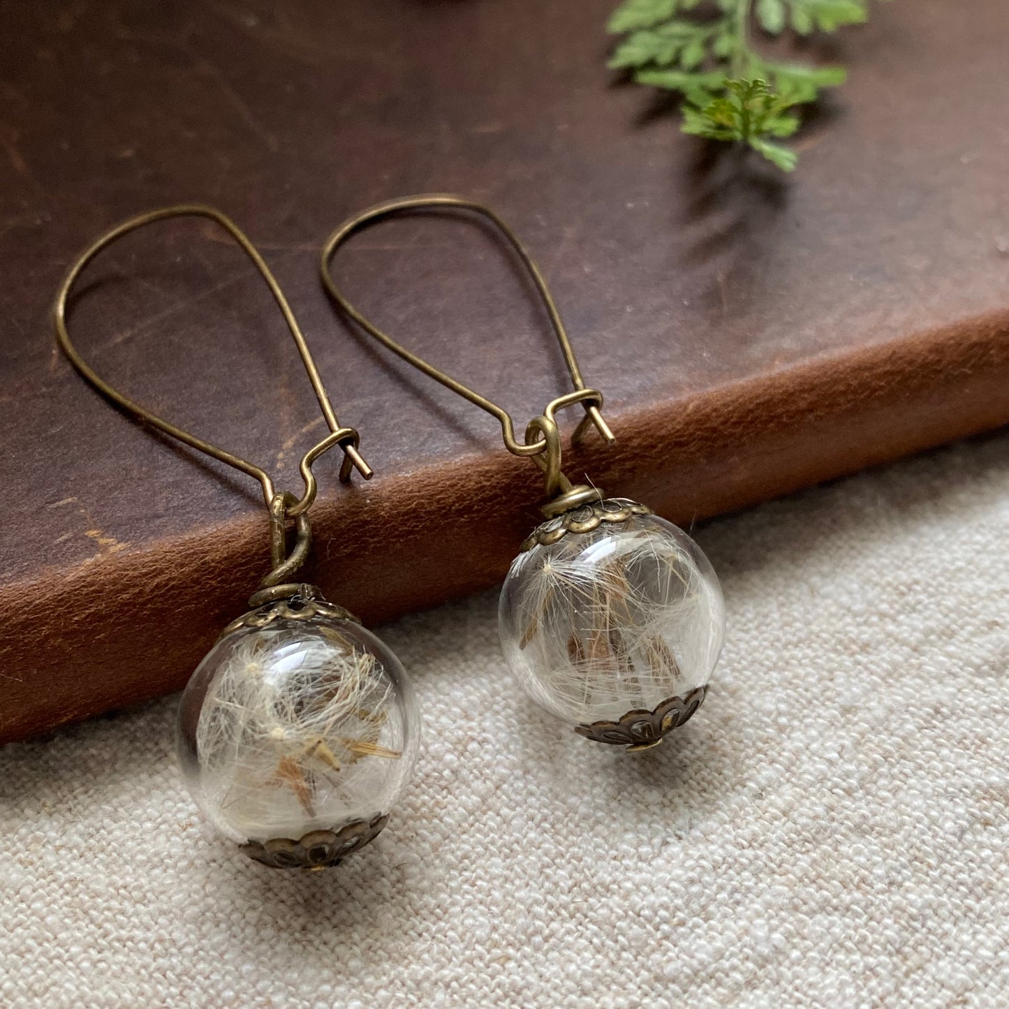 Dandelion Earrings, Hand Blown Glass, Glass Globes, Globe Earrings, Make a Wish, Gifts for Women