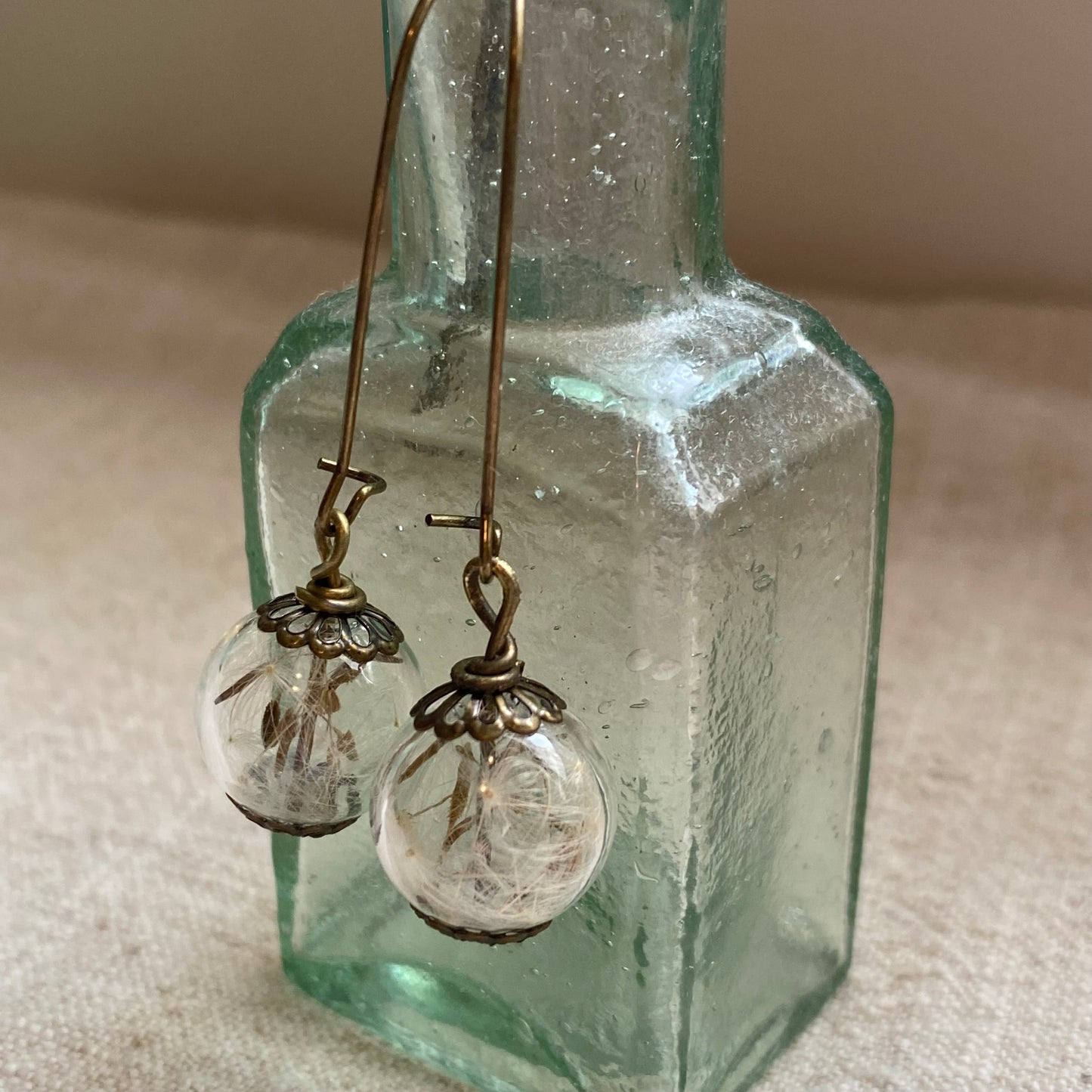 Dandelion Earrings, Hand Blown Glass, Glass Globes, Globe Earrings, Make a Wish, Gifts for Women