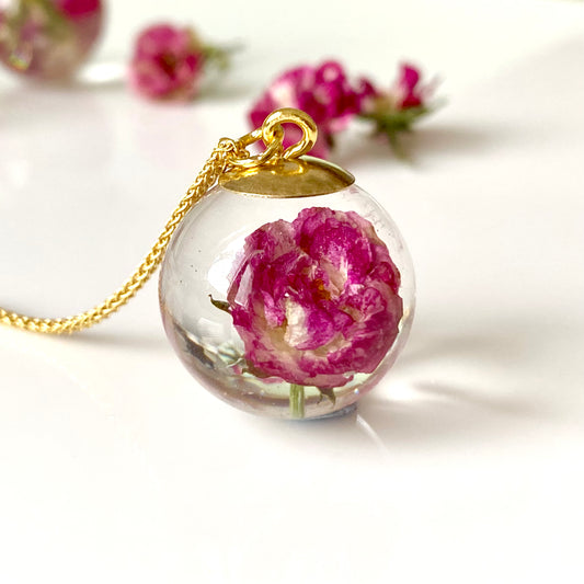 Rose Pendant – Gold Chain - Summer Flower Jewellery