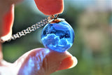 Blue Sky and Clouds Resin Necklace
