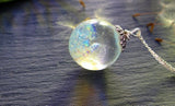 Fairy Necklace, Resin Sphere With Magical Fairy Beads, Rainbow Bubble Necklace