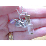 Glass Vial with Dandelion Seeds Charm Necklace - Make a Wish Pendant, Holiday Gift, Jewelry for Women, Gift for Her, Mum Sister