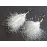 White Marabou Feather Earrings