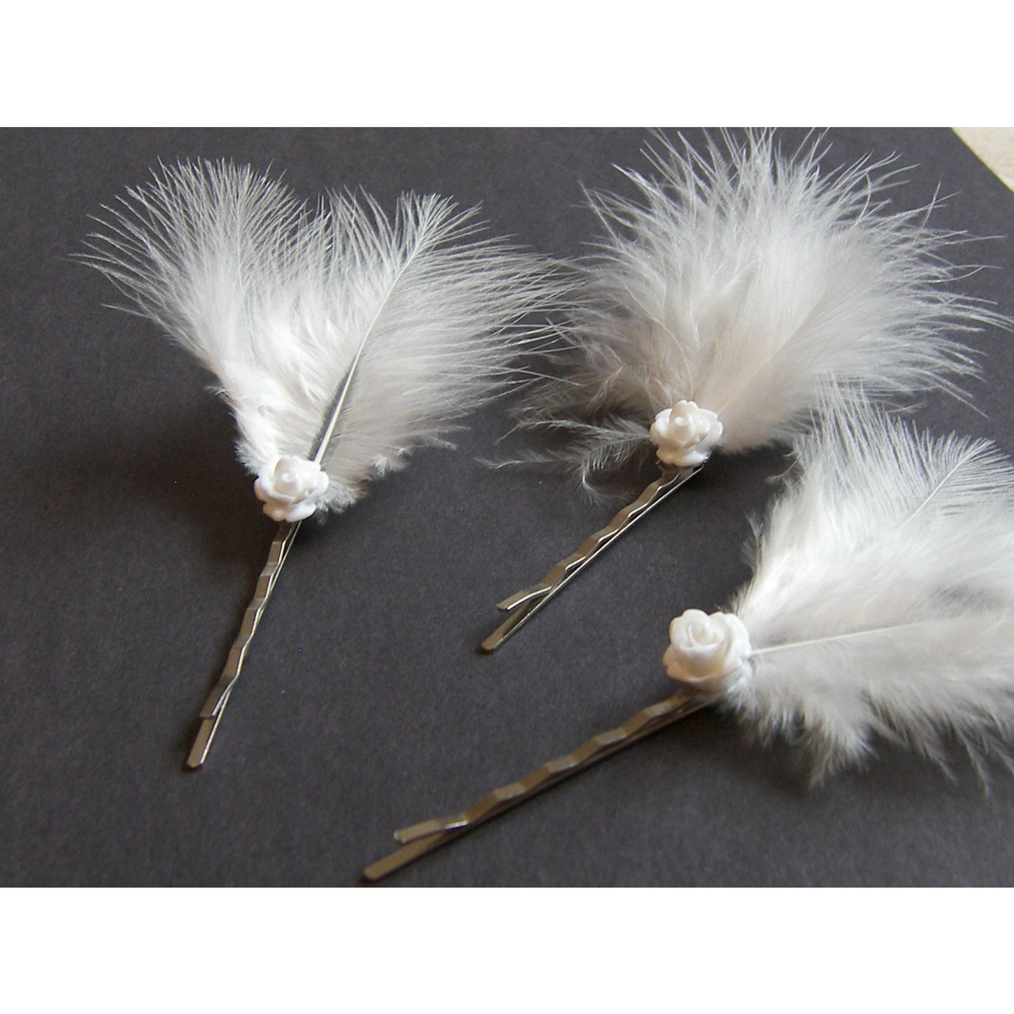 Feather Bobby Pins, Marabou Feathers, Hair Pins Wedding