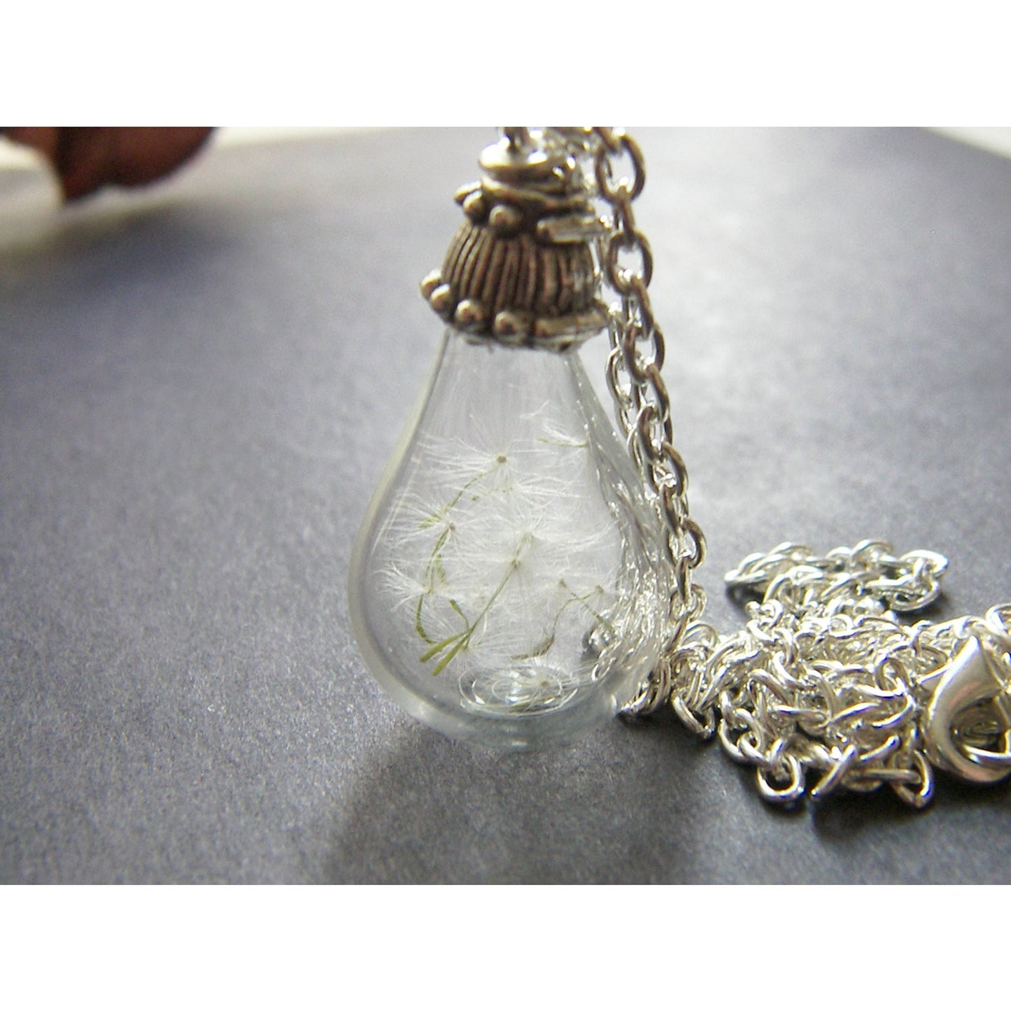 Dandelion Necklace, Hand Blown Glass Pendant, Make a Wish, Bridesmaid Jewelry, Dandelion Jewelry, Handmade Jewellery, Jewelry for Women