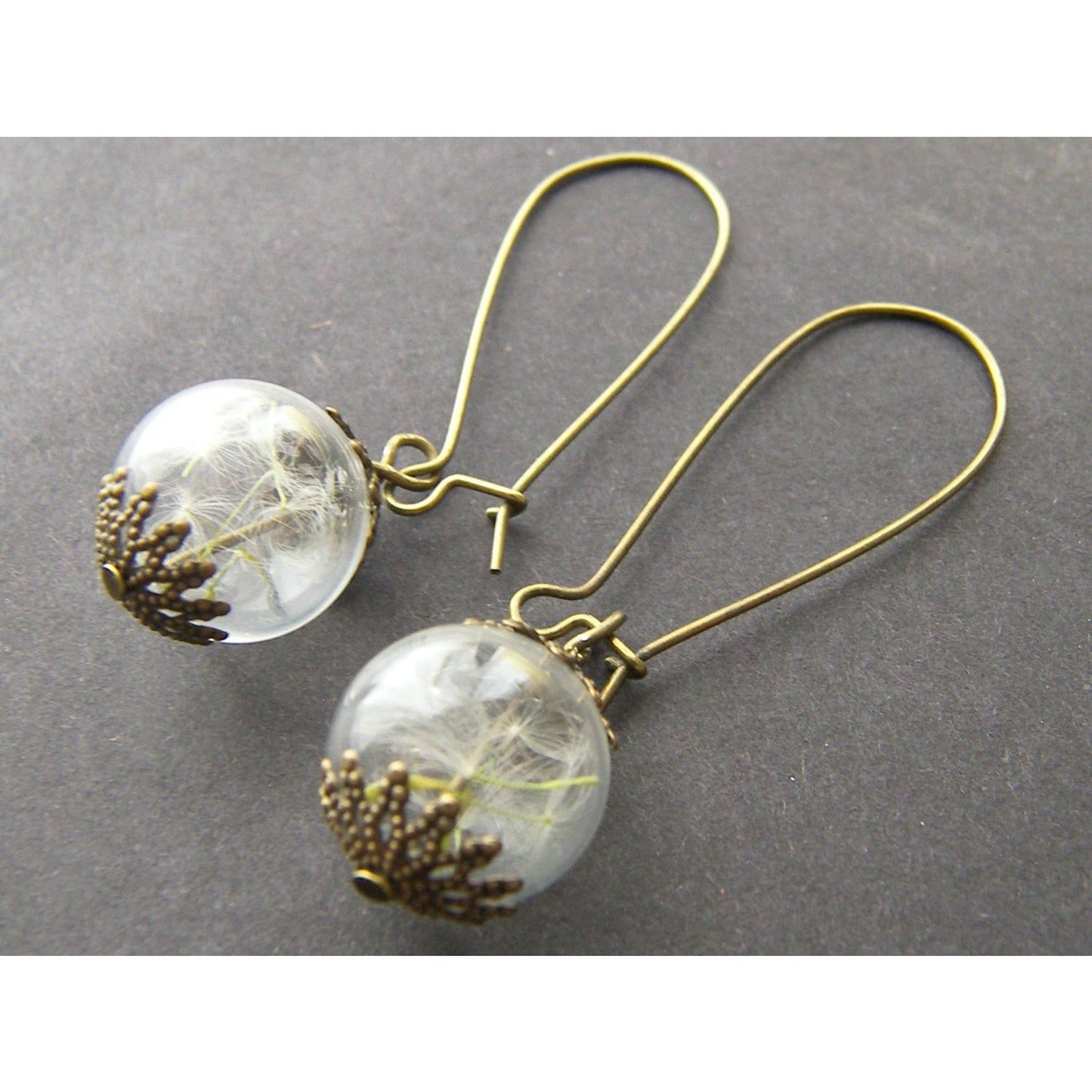Dandelion Earrings, Hand Blown Glass, Glass Globes, Globe Earrings, Make a Wish, Gifts for Women