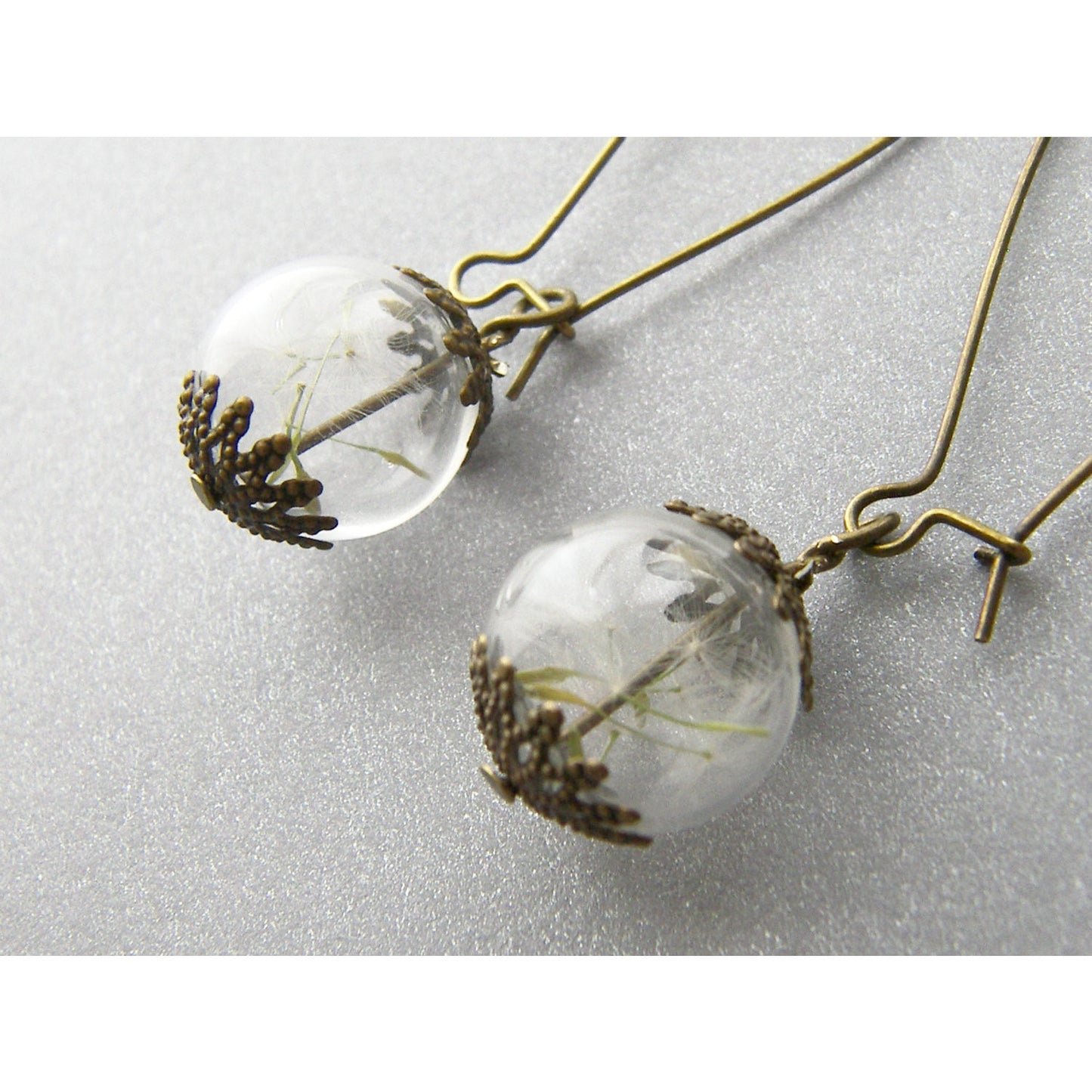 Dandelion Earrings, Hand Blown Glass, Glass Globes, Globe Earrings, Make a Wish, Gifts for Women