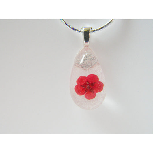 Poppy Necklace, Flower Necklace, Real Flower Jewellery, Flower Jewelry, Resin Pendant