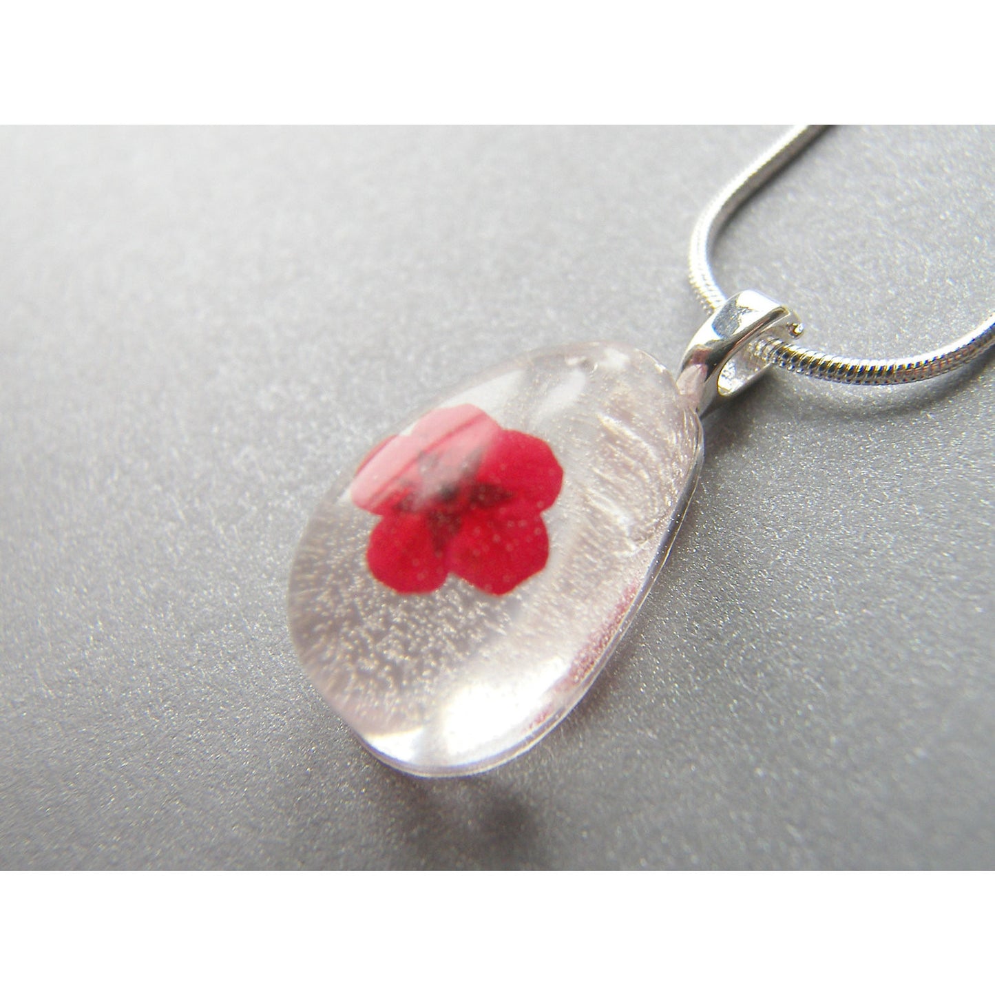 Poppy Necklace, Flower Necklace, Real Flower Jewellery, Flower Jewelry, Resin Pendant