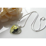 Pressed Flower Jewelry, Viola Necklace, Heart Necklace, Real Flower Jewelry, Holiday Gift