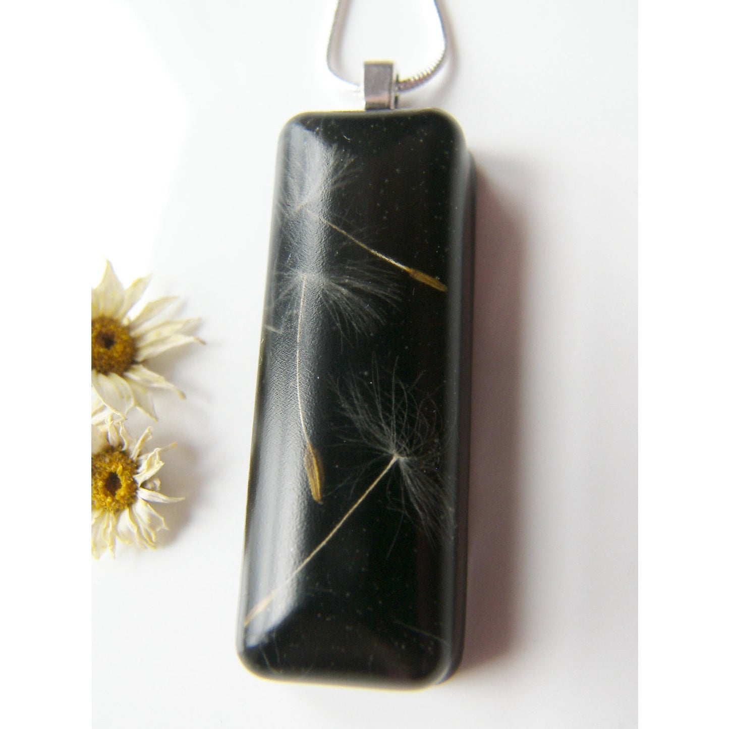 Eco Friendly Necklace, Dandelion Pendant, Nature Jewelry, Eco Necklace, Pressed Flower Jewelry, Pressed Flower Resin