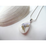 Real Sea Lavender Necklace, Nature, Botanical Necklace, Pressed Flower,  Resin Pendant