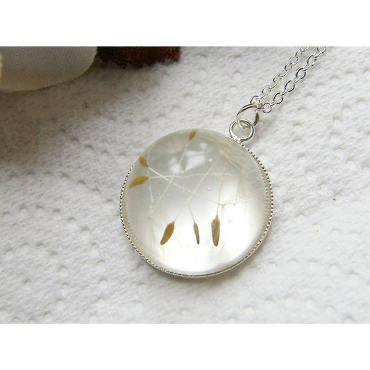 Dandelion Seed Necklace encapsulated in Eco Resin