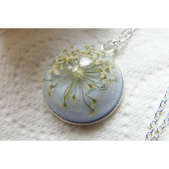 Snowflake Necklace, Winter Necklace, Gift for Mom, Real Flower Necklace, Flower Jewelry, Flower Necklace, Christmas Gift