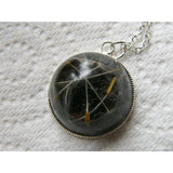 Dandelion Seed Pendant, Botanical Necklace, Nature, Eco Necklace, Black Resin