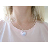 New Mom Necklace, Mum Necklace, Twins, Mom To Be, Pink and Blue Marabou Feathers, Glass Globe, Little Angels