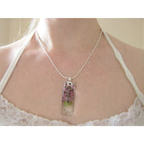 Heather Pendant, Real Flower, Botanical Necklace, Nature, Eco Friendly, Purple Scottish Heather