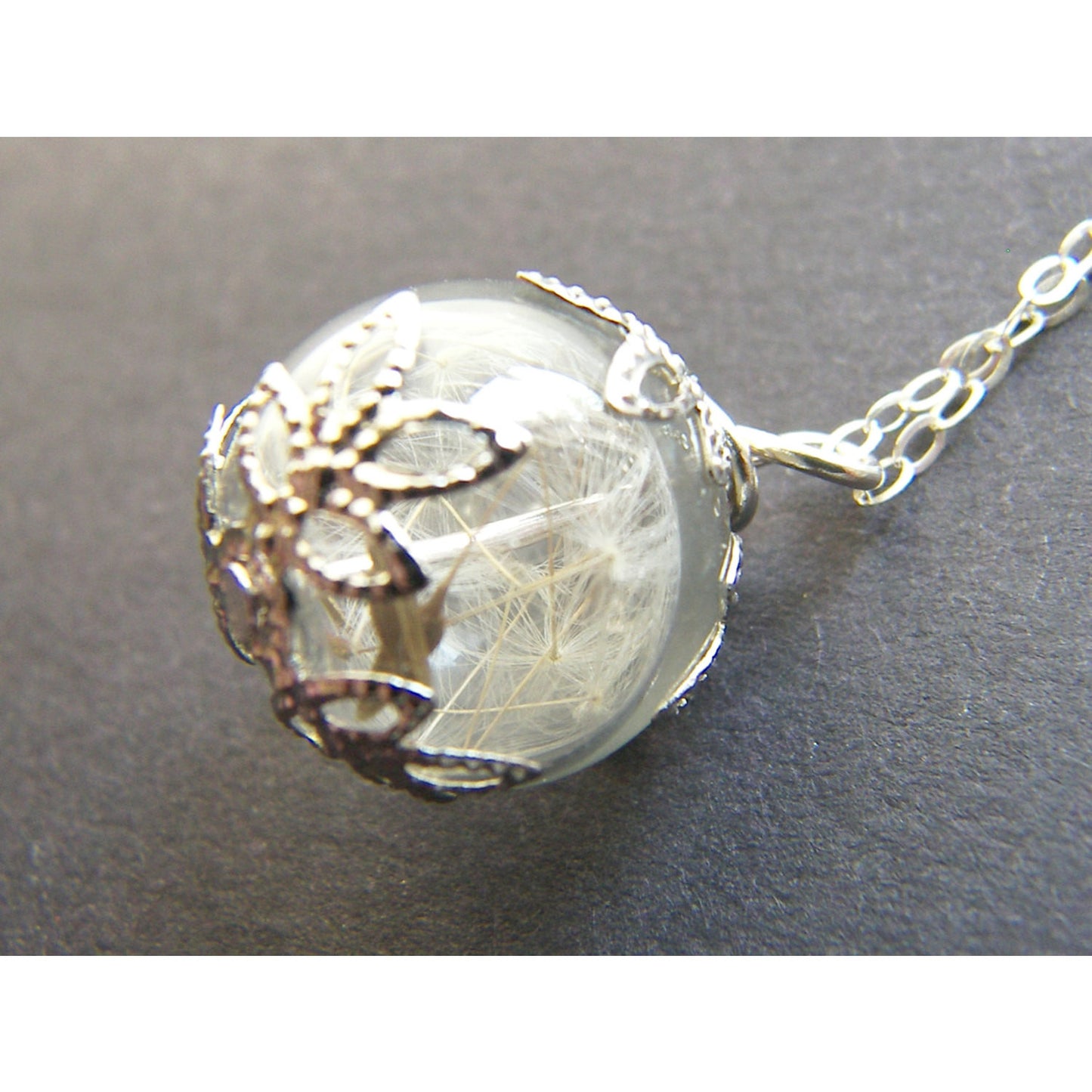 Dandelion Necklace on Sterling Chain