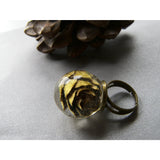 Real Pine Cone Resin Ring, Resin Sphere, Woodland, Nature, Autumn Fall Jewelry
